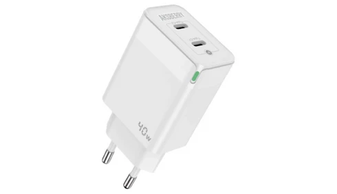 Зарядное устройство Aksberry T44 20+20W (2xUSB-C) белый