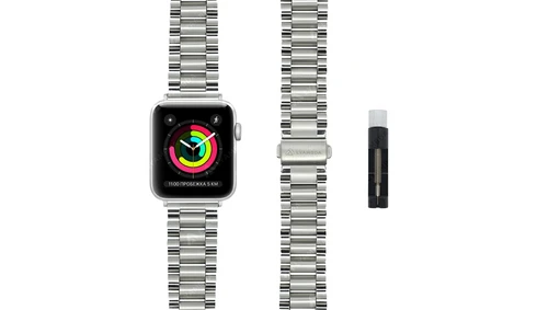 Ремешок Lyambda KEID для Apple Watch 42/44/45 серебристый
