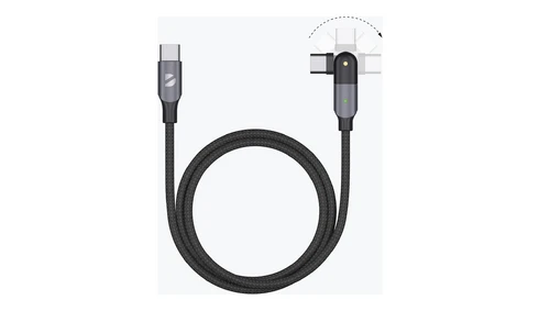 Кабель Deppa USB-C - USB-C поворотный 3A (1.2 м) черный